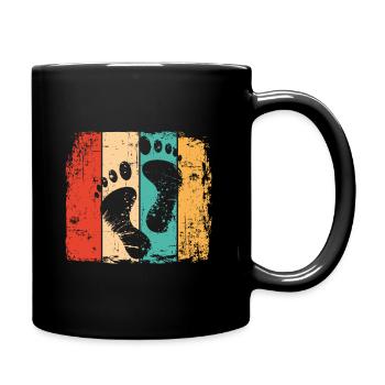 Barefoot footprint vintage - Full Colour Mug - black - Right