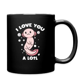 Je t’aime beaucoup Axolotl Salamandre Saint-Valentin - Mug uni - noir - Droite