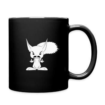 mignon écureuil comique doigt puant doigt d’honneur - Mug uni - noir - Droite
