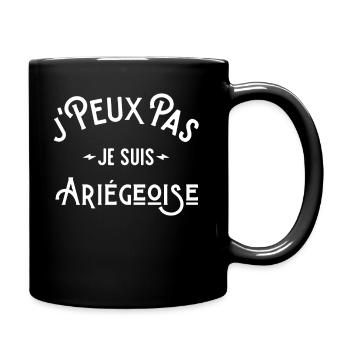 je peux pas je suis ariégeoise , Ariège 09 cadeau - Mug uni - noir - Droite