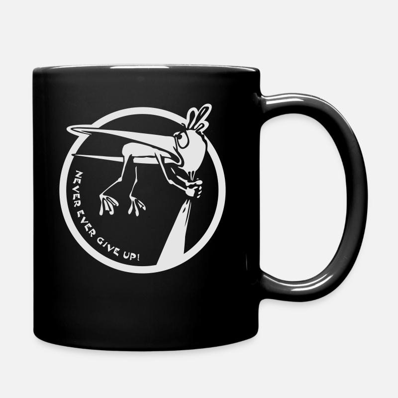 Never ever give up! - Tasse einfarbig - Schwarz