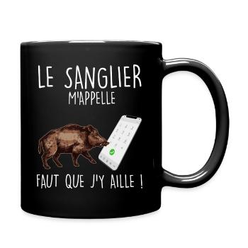 Le Sanglier M'Appelle Idée Cadeau Homme Chasseur - Mug uni - noir - Droite