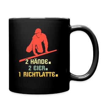 Estrichleger Sprüche Estrich Bodenleger - Tasse einfarbig - Schwarz - Rechts
