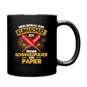 Feuerwerk Feuerwerker Pyrotechniker Geschenk - Tasse einfarbig - Schwarz - Rechts