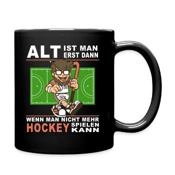 hockey senioren sport feldhockey alt hockeyspieler - Tasse einfarbig - Schwarz - Rechts