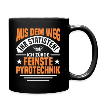 Feuerwerker Silvester Feuerwerk Geschenk - Tasse einfarbig - Schwarz - Rechts