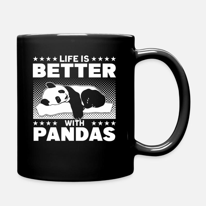 Panda Liebhaber Pandas Panda Geschenk - Tasse einfarbig - Schwarz