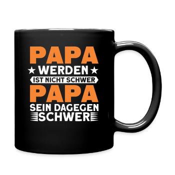 Kinder Papa Vater Geschenk - Tasse einfarbig - Schwarz - Rechts