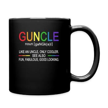 Guncle Definition Funny Beautiful Good Looking - Full Colour Mug - black - Right