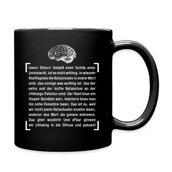 Gehirn - Tasse einfarbig - Schwarz - Rechts
