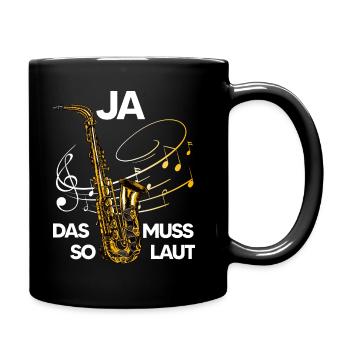 saxophone ja muss so laut.bariton legende musik - Tasse einfarbig - Schwarz - Rechts