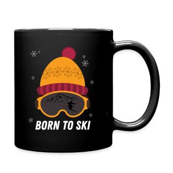 Born To Ski Skifahren Piste Apres Ski - Tasse einfarbig - Schwarz - Rechts
