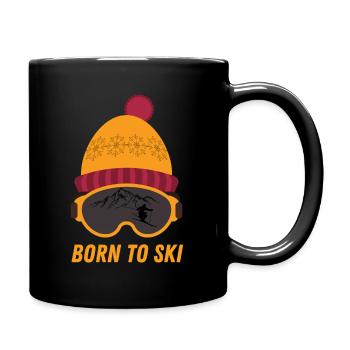 Born To Ski Skifahren Piste Apres Ski - Tasse einfarbig - Schwarz - Rechts