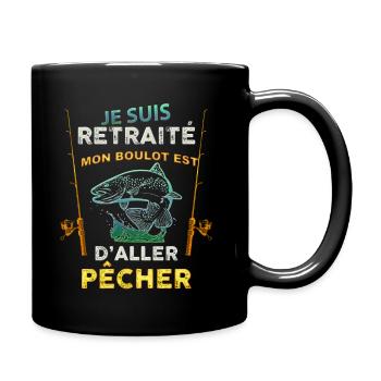 Retraite et pêche le boulot de mon Papy pêcheur - Mug uni - noir - Droite