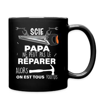 Papa le meilleur réparateur du monde. Humour brico - Mug uni - noir - Droite