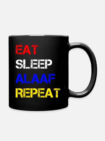 EAT SLEEP ALAAF REPEAT | Karneval - Tasse einfarbig - Schwarz