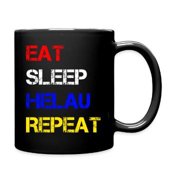 EAT SLEEP HELAU REPEAT | Carnival - Full Colour Mug - black - Right