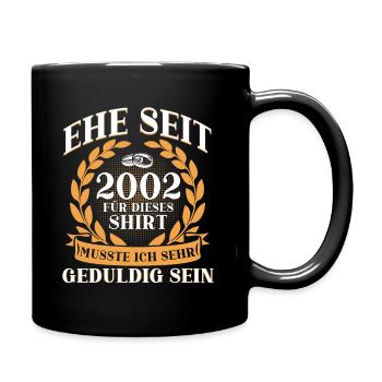 20 Jahre Ehe Ehepaar Porzellanhochzeit Geschenk - Tasse einfarbig - Schwarz - Rechts