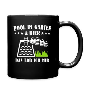 Pool Poolbauer Poolbecken - Tasse einfarbig - Schwarz - Rechts
