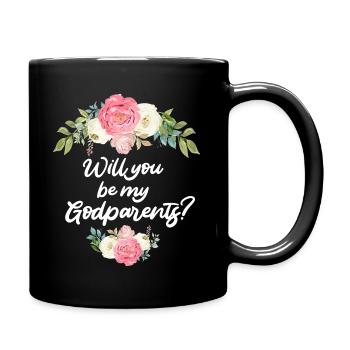 Est-ce que mes parrains et marraines veulent être les parrains et marraines pour elle ? - Mug uni - noir - Droite