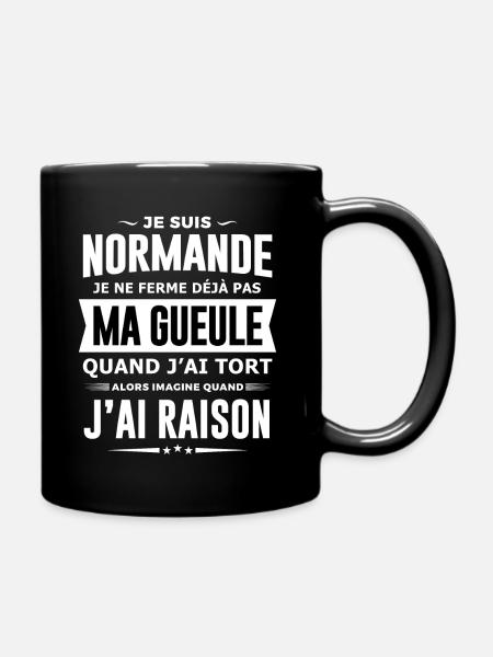 Normande je ferme pas ma gueule Normandie humour - Mug uni - noir