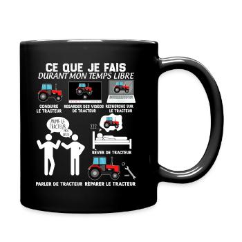 AgriculteurTracteur temps libre - Mug uni - noir - Droite