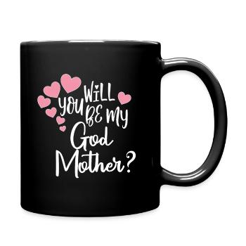 Voulez-vous demander à ma marraine sa marraine - Mug uni - noir - Droite
