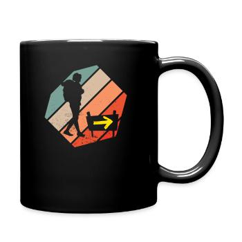 Retro Pilgrim Way of St. James Shirt - Full Colour Mug - black - Right