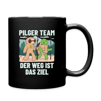 Lustiges Pilger Team Shirt Jakobsweg - Tasse einfarbig - Schwarz - Rechts