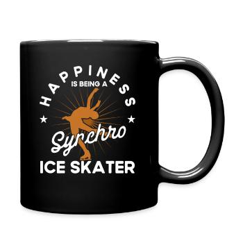 Synchro Gruppe Eiskunstläufer Schlittschuhlaufen - Tasse einfarbig - Schwarz - Rechts