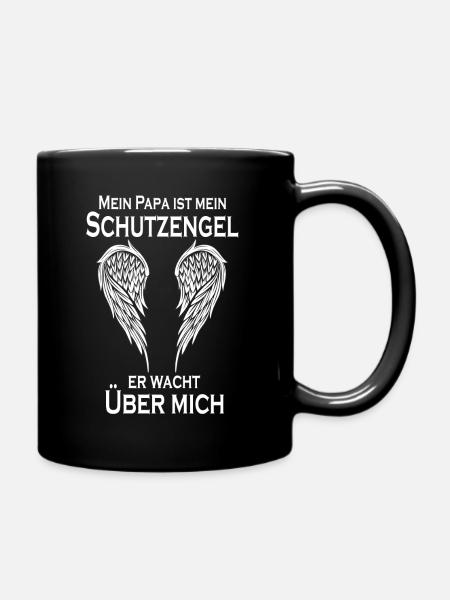 Papa ist mein Schutzengel - Tasse einfarbig - Schwarz