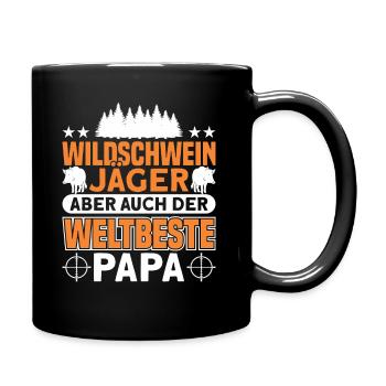 Jäger Jagd Jagen Geschenk - Tasse einfarbig - Schwarz - Rechts