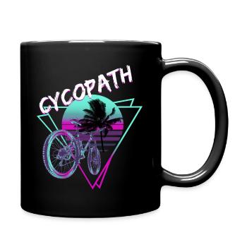 Retro Cycopath Fahrrad Synthwave - Tasse einfarbig - Schwarz - Rechts