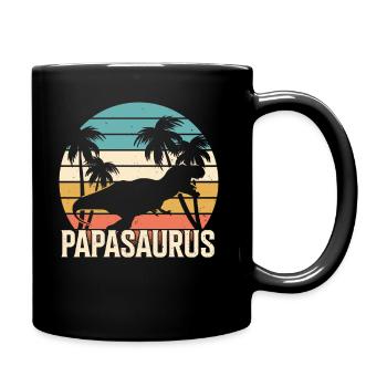 Papasaurus T-Rex Papa Father's Day Dad - Full Colour Mug - black - Right
