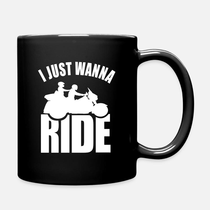 Couples Trike Biker I just want trike gift - Full Colour Mug - black