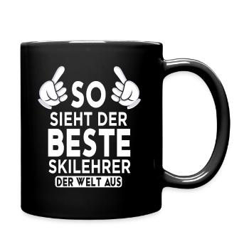 Skilehrer Spruch - Tasse einfarbig - Schwarz - Rechts