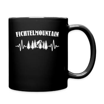 Fichtelgebirge Liebe Fichtelmountain EKG - Tasse einfarbig - Schwarz - Rechts