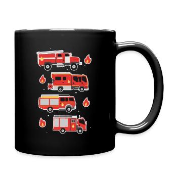 Feuerwehr Kinder & Baby Design - Tasse einfarbig - Schwarz - Rechts