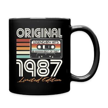 1987 Retro Vintage Year birthday - Full Colour Mug - black - Right
