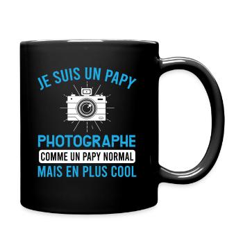 Papy photographe cadeau métier photographie humour - Mug uni - noir - Droite