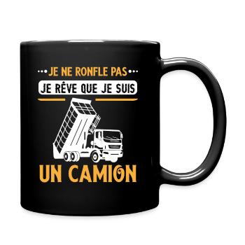 Routier humour métier idée cadeau poids lourd - Mug uni - noir - Droite