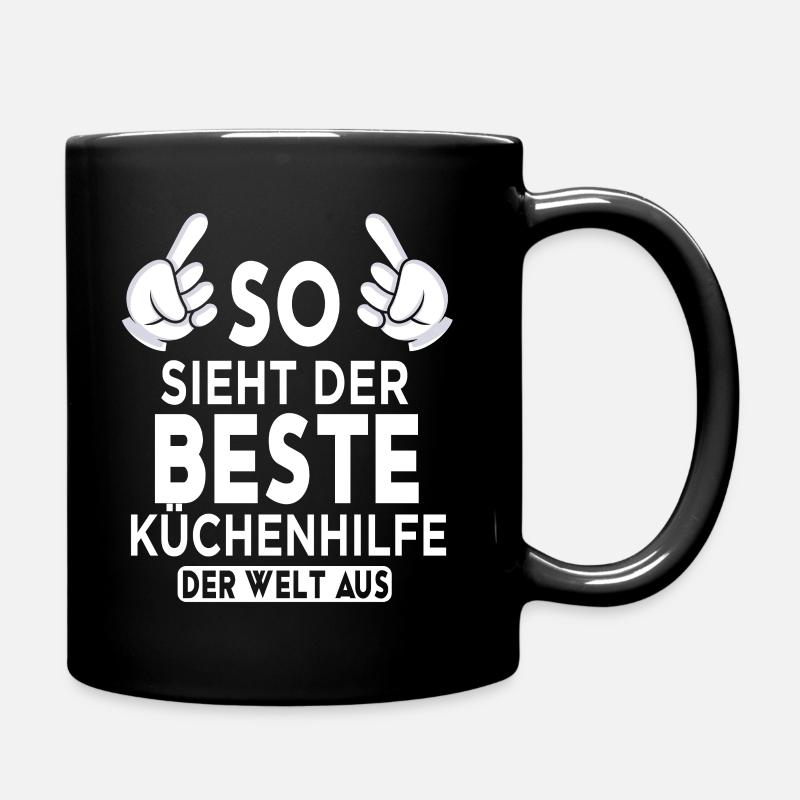 Küchenhilfe Spruch - Tasse einfarbig - Schwarz