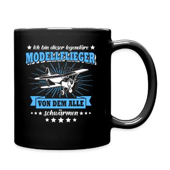 Modellflug RC Flugzeug Modellfliegen - Tasse einfarbig - Schwarz - Rechts