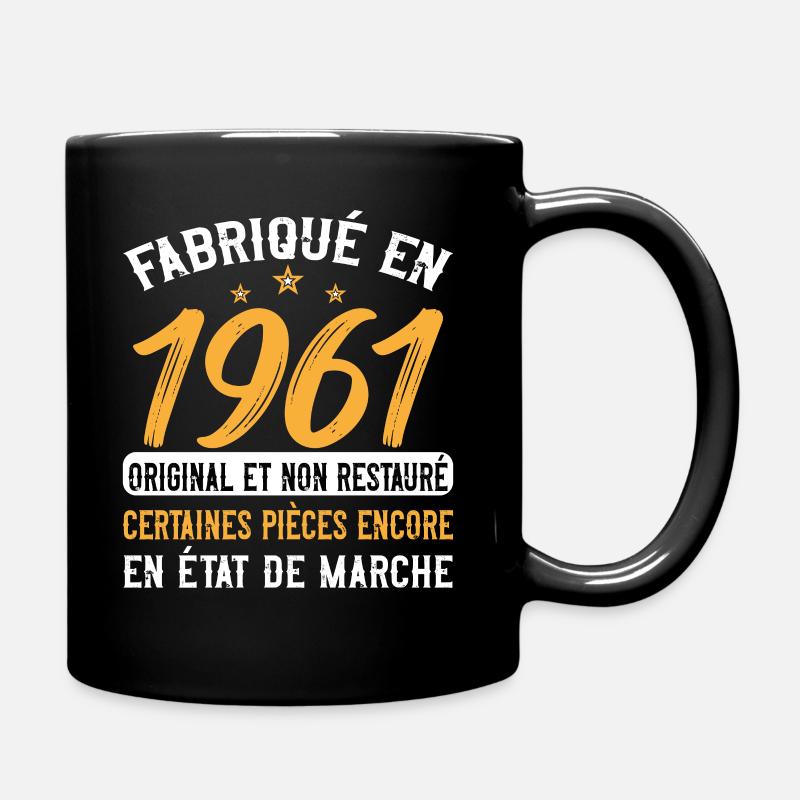 1961 anniversaire année de naissance cadeau humour - Mug uni - noir