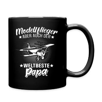 Modellflieger Papa Modellflug Modellfliegen - Tasse einfarbig - Schwarz - Rechts