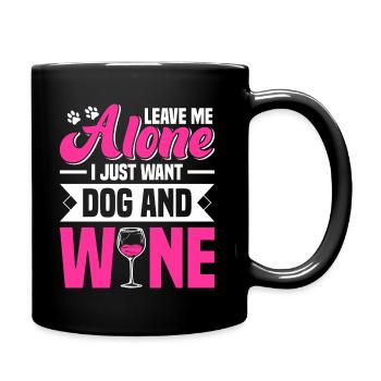 Hundeliebhaber Hunde Wein Geschenk - Tasse einfarbig - Schwarz - Rechts
