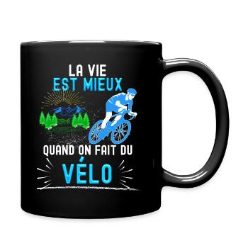 Vélo humour citation vélo homme passion - Mug uni - noir - Droite