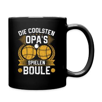 Die coolsten Opa´s spielen Boule Petanque - Tasse einfarbig - Schwarz - Rechts
