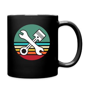 Schrauber Mechaniker Auto Werkzeug - Tasse einfarbig - Schwarz - Rechts