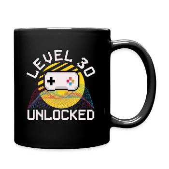 Level 30 Jahre Mann 1992 Geschenk - 30 Geburtstag - Tasse einfarbig - Schwarz - Rechts